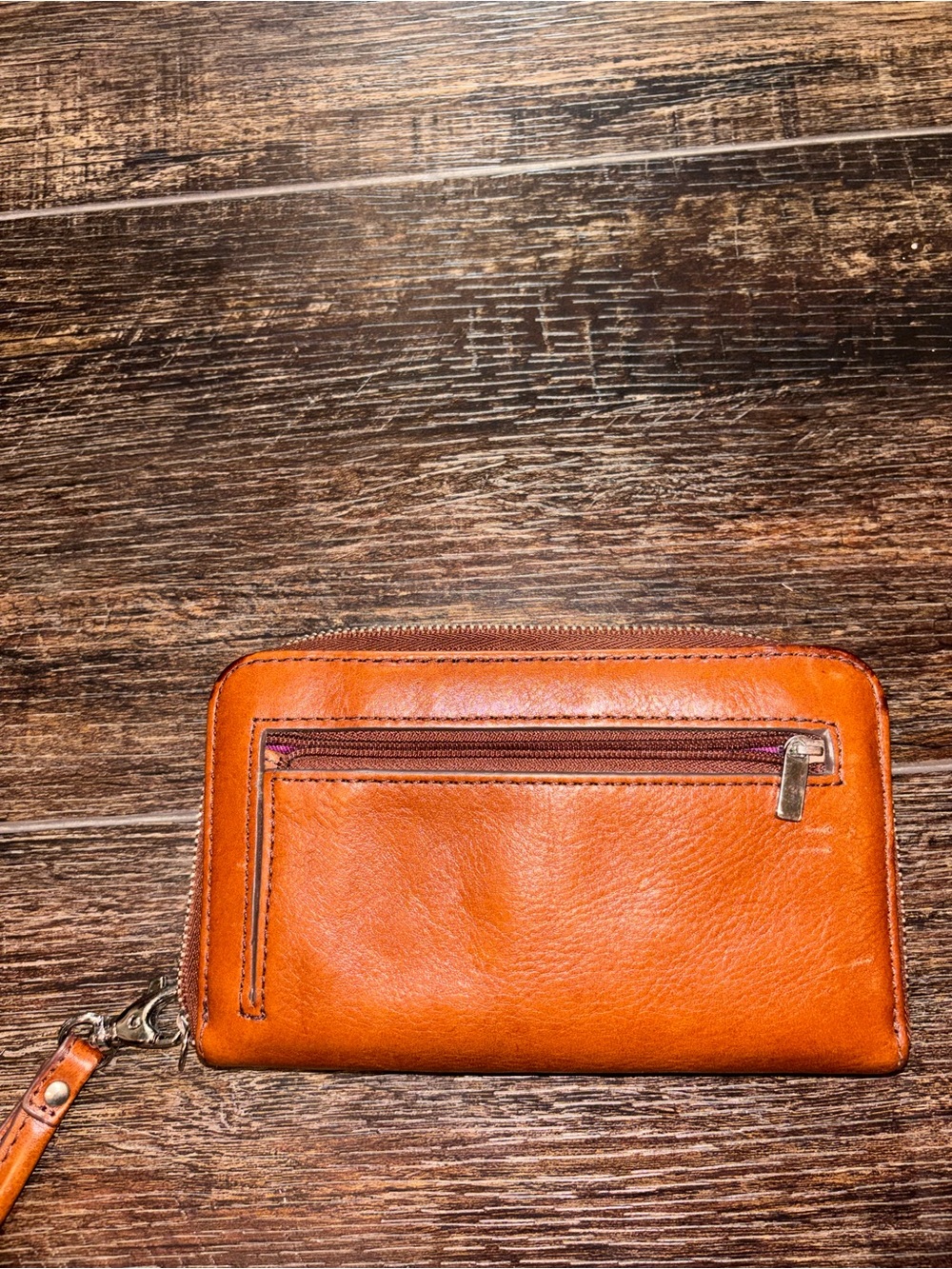Fossil Women’s Brown Leather Zip Wristlet Wallet - Picture 7 of 10